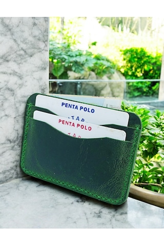 Penta Polo Cronder Hakiki Deri Dizme Kartlık Cüzdan Haki