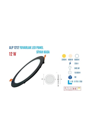 Ycl Alp-1212g 12w S.altı Yuvarlak Led Panel G.ışığ