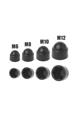 M10 Plastik Somun Gizleyici Kapağı Siyah 10 Adet M10