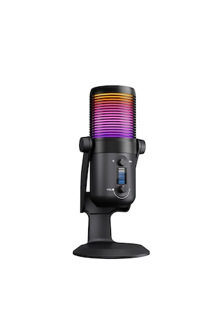 Diyez Siyah Rgb Ses Gösterge Mikrofon Oyuncu Mikrofonu Yayıncı Mi