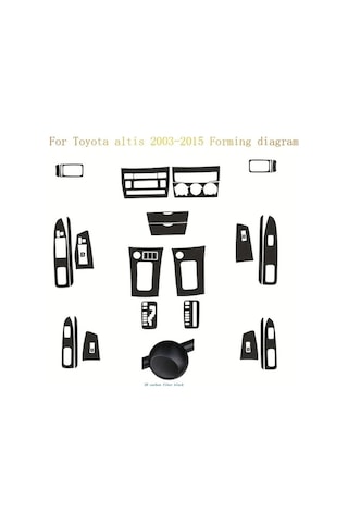 Sandwich Motion003 Toyota Carola 2002-2006 İç Kontrol Paneli Kolu Karbon Fiber Kapı Şapka Siyah Arka Dekor Ekipmanı