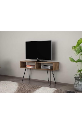 Dekorister Alya Tv Metal Ayaklı Ünitesi Ceviz