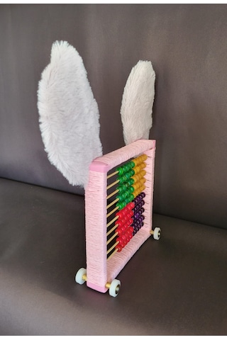 Lila Tavşan Kulaklı Pembe Kare Abaküs