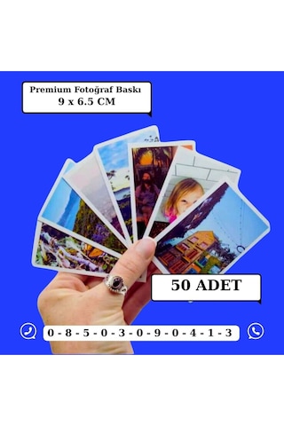 Kişiye Özel Premium Fotoğraf Baskısı 9 X 6.5 Cm 50 Adet