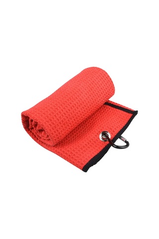 Yaozixa Sıcak Satış Golf Temizleme Seti Golf Havlusu 40 60cm + Golf Sopaları İçin Çift Taraflı Temizleme Fırçası Kırmızı Havlu