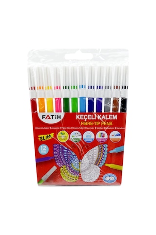 Fatih Slim Keçeli Kalem 12 Renk (34015)