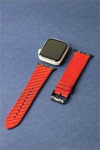 Apple Uyumlu Watch Kordon Kırmızı Karbon 38-40-41 Mm