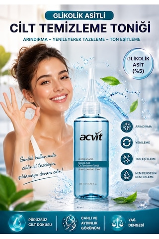 Glikolik Asitli Cilt Temizleme Toniği 200 Ml.