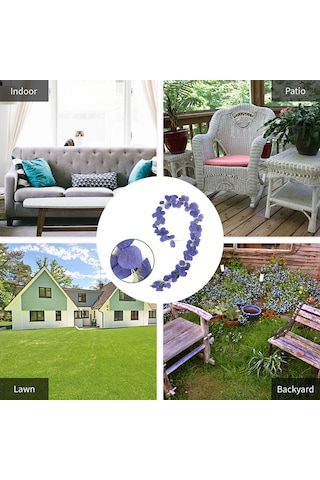 Xindoker 2 Metre Uzunlukta Su Geçirmez Mavi Yapay Eukaliptus Yaprakları - Dışarıdaki Ve İçerdeki Dekorasyonlar İçin Dayanıklı İpek Kumaş