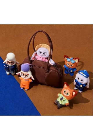 Zootopia Sürpriz Bebek Anahtarlık Çanta Süsü Charm Zotopia Hayvan Peluş Anahtarlık