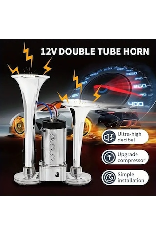 Pazly İlk Nesil Gümüş Düdük Air Horn Kamyon Gemi Araba Tren Kornası Yüksek Sesli Süper Uygun