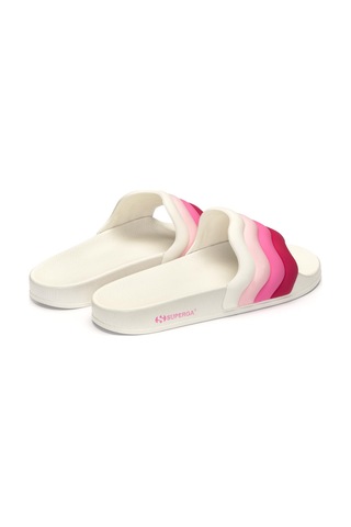 Superga 1908 Slides Curly Padded Stripes Kadın Beyaz Terlik Beyaz-211