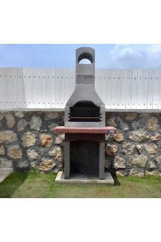 Mangal Barbekü 60 Lık Model Barbekü Gross Gri - Kırmızı