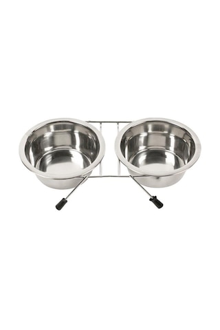 Nunbell Duo Ayaklı 2'li Çelik Mama Kabı 21 Cm 1000 Ml