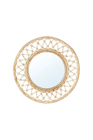 Grınsbol Rattan 55 Cm Duvar Aynası Dekorasyon Naturel