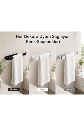 Lamalı Siyah Yapışkanlı Lüks Tasarım Solo Peçetelik, Metal Havluluk, Hem Yapışkanlı Hem Vidalı Montajlı, Banyo Ve Mutfak İçin Modern Duvar Havlu Askısı Diğer