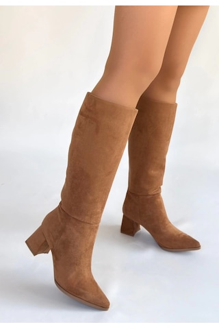 Biçomi Roksa Taba Süet Topuklu Çizme Çok Renkli
