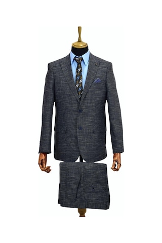 Erkek Kumaş Takım Elbise Yelekli Çift Yırtmaçlı 777-200 Bgl-St02023 001