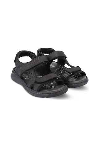 Forelli 40526 Bruce Siyah Nubuk Erkek Hakiki Deri Sandalet-siyah Siyah