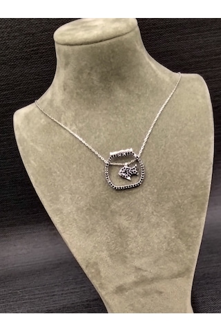 925 Ayar Gümüş Akvaryum Temalı Balık Modelli Kolye Gümüş