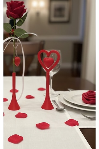 Romantik Masa Dekoru Sevgililer Günü - Yemek Masası Dekoru