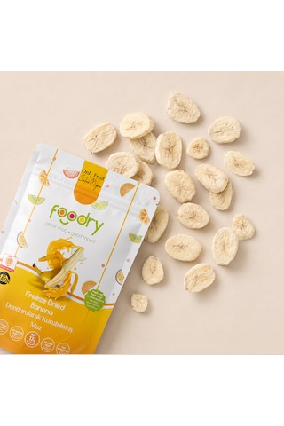 Foodry Dondurularak Kurutulmuş Muz Freeze Dry Muz 17g Katkısız Çıtır Meyve Atıştırmalığı 17 G