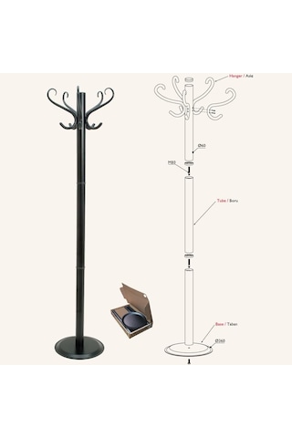 Gürçayhırdavat Portatif Ayaklı Elbise Askısı 60Mm Siyah