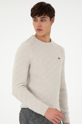 U.S. Polo Assn. Erkek Slim Fit Bisiklet Yaka Taş Kazak 50297050-VR049