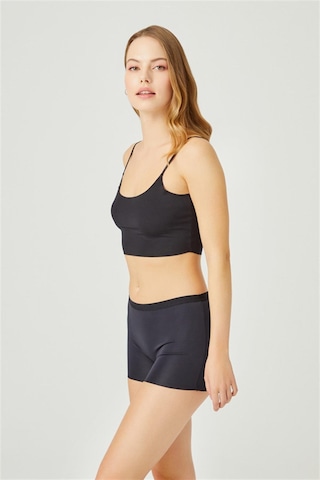 Siyah Basic Lazer Kesim Dikişsiz Kadın Boxer Külot Siyah
