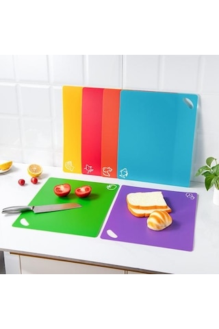 Yeşil Kaymaz Bpa İçermeyen Kesme Tahtası Esnek Katlanabilir Kesme Mat Asılı Delik Tasarımı Et Sebze İnce Doğrama Tahtası
