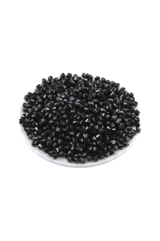 Piramit Akrilik 6 Mm Siyah Boncuk Aksesuar Takı Malzeme 25 Gr