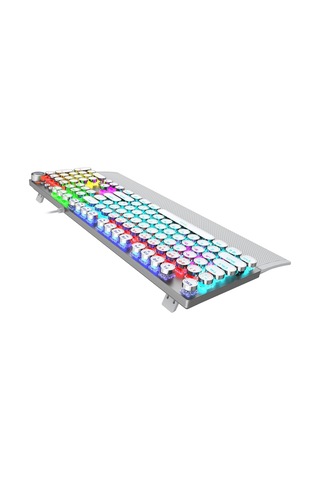 Kg1102 Usb Kablolu Red Switch Makro Tuşlu Rgb Led Aydınlatmalı Mekanik Gaming Türkçe Q Metalik Klavye Red Switch