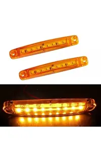 12 Volt 9 Ledli İnce Dizayn Parmak Lamba - 10 Adet Sarı