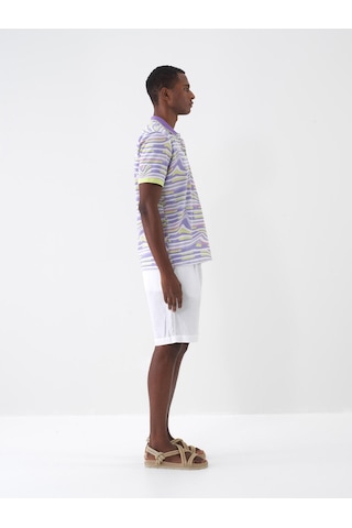 Xint Lila Pamuk Dokulu Regular Fit Tişört 502148