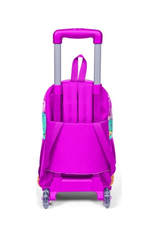 Coral High Kids Pembe Rengarenk Dondurma Desenli Üç Bölmeli Çekçekli Okul Sırt Çantası 23931