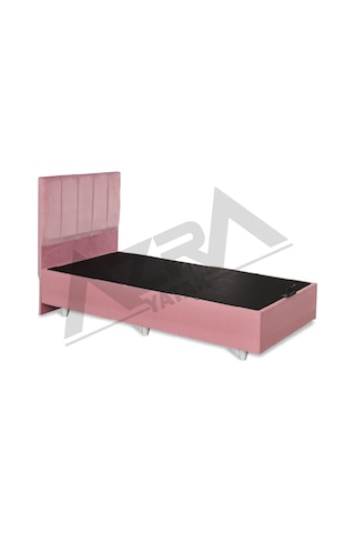 Nero Tek Kişilik Baza Haki Başlık Pembe %100 Çelik+ Mdf 90 x 190 CM