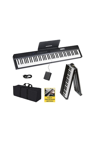 Midex Plx-120bk-st Katlanır Taşınabilir Dijital Piyano Tuş Hassasiyetli Full Set