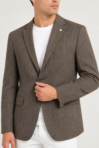 Bihan Store Erkek Ekose Model Çift Yırtmaç Tek Ceket 6 Drop 72105-kahve 8