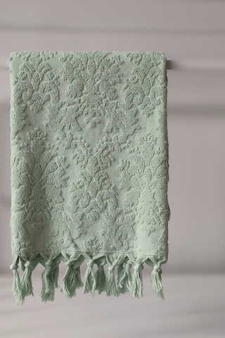 Sevim Otantik Saçaklı Banyo Havlusu - 90x150 Cm - Yüksek Su Emiciliği Acıkyesıl Açık Yeşil