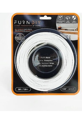 Furndiy Kendinden Yapışkanlı Kenar Ve Köşe Koruyucu Şerit Bant Beyaz 40 Mm X 7,5 Mt