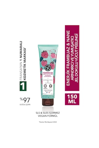 Yves Rocher Jel Dokulu Vücut Peelingi-arındırıcı&yumuşatıcı Enerjik Frambuaz Nane -sls,sles İçermez,vegan-150ml