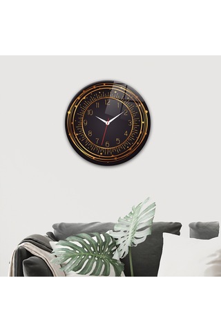Decorita Cam Saat | Black Star | Çap40cm Çok Renkli