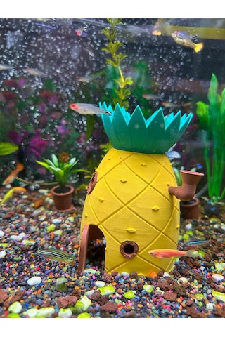 Akvaryum Dekor Ananas Ev 15 Cm Yükseklik 10 Cm Genişlik Balık Yuvası Ana-1510-01, One Size