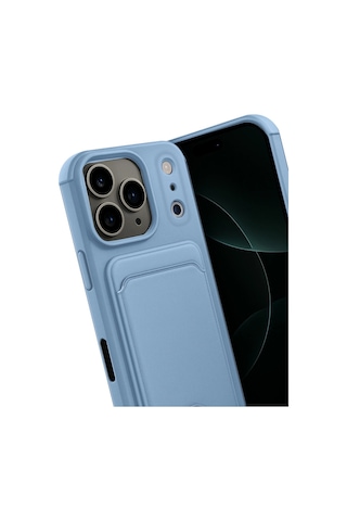 Apple, Uyumlu iPhone 17 Pro Max Kelvin Kartvizitli Silikon Mavi