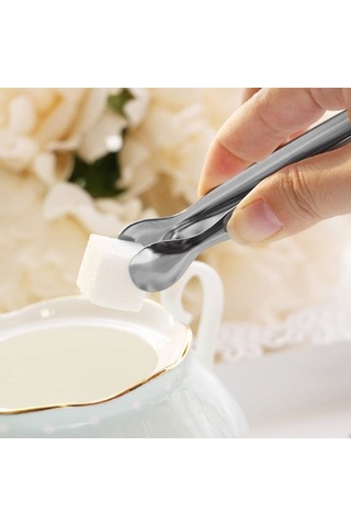 Paslanmaz Çelik Mini Maşa 12'li Paket Buz Şeker Servis Maşası B