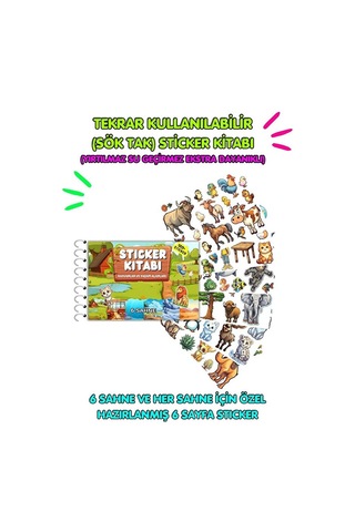 Tekrar Kullanılabilir Sticker Kitabı - Hayvanlar