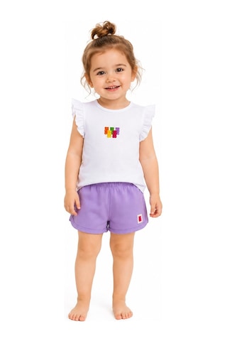 Haribo Bebek T-shirt Şort Takım Lila Kız