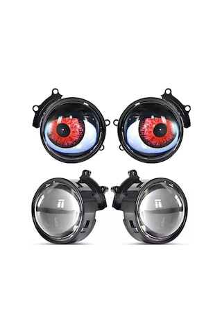 Şeytan Gözü 12v-36v Led Far Motosiklet Uyumlu Kumandalı 6 Modlu Renkli Mercekli Led 1 Çift