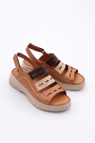 Dgn 326 Kadin Cirtli Sandalet 326-2132-R4273 Taba
