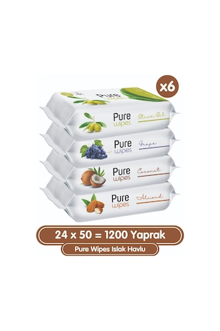 Pure Baby Pure Wipes Islak Havlu 24X50 (1200 Yaprak)
